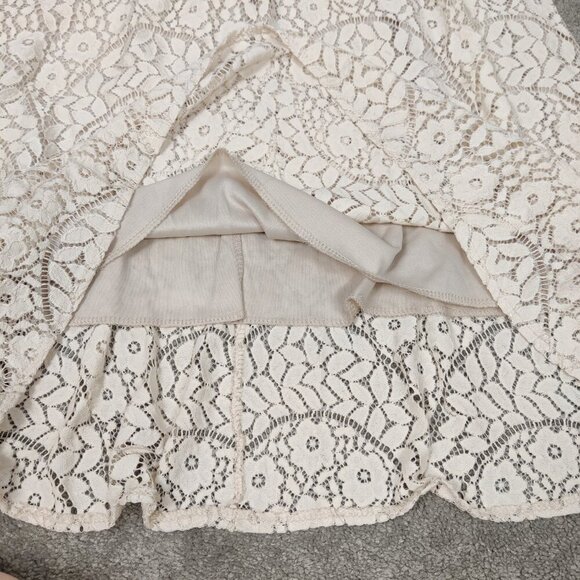 H&H&R Kid's Dress Size M Beige Lace Lined Boho Bohemian Party Minimalist Chic - Picture 5 of 11